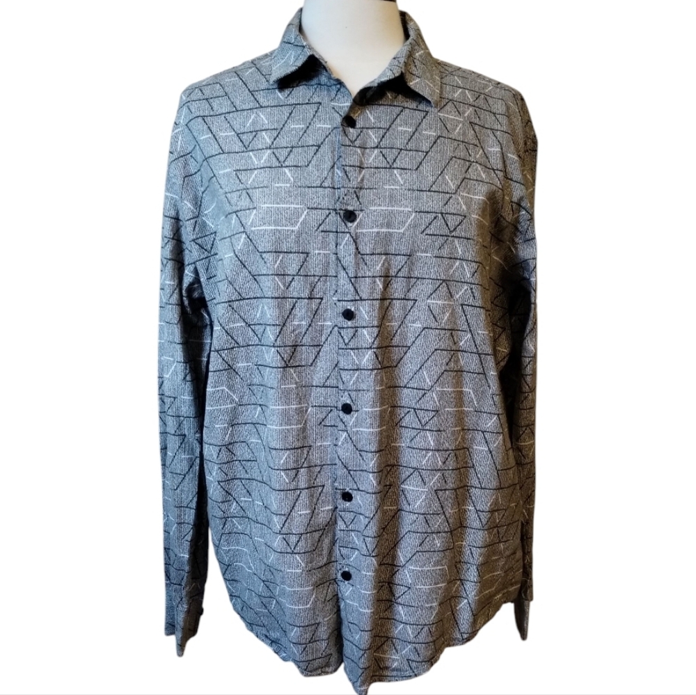 ALFANI Shirt XL Cotton Button Down